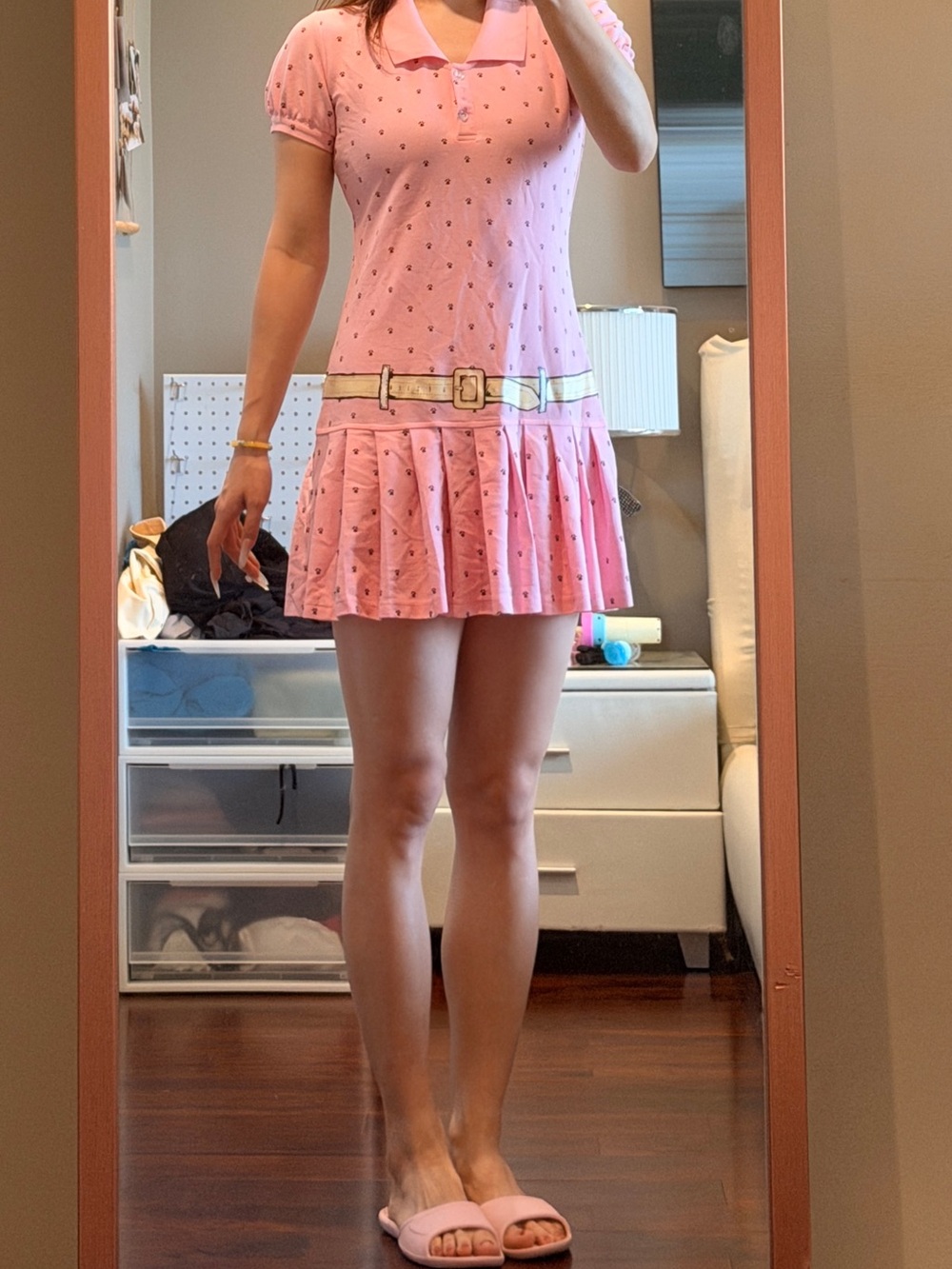 Pink Polo Pleated Mini Skirt Dress - Women's Polo Style